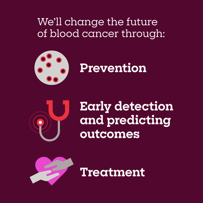 A graphic outlining Blood Cancer UK's research strategy