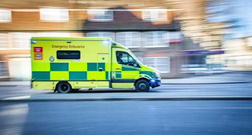 A speeding NHS ambulance