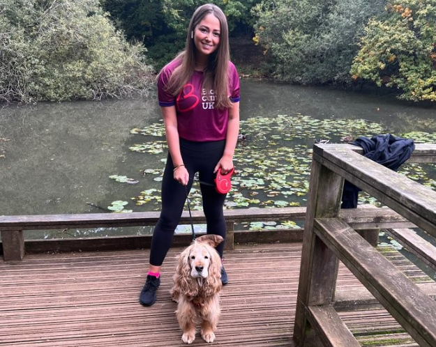 Lara in her Blood Cancer UK running top