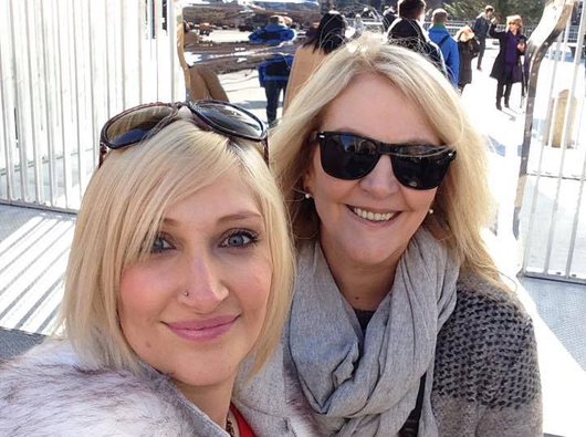 A selfie of Charlotte and her mother Christine on a sunny winter's day
