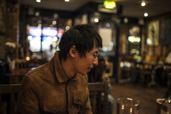 David having a drink in a pub