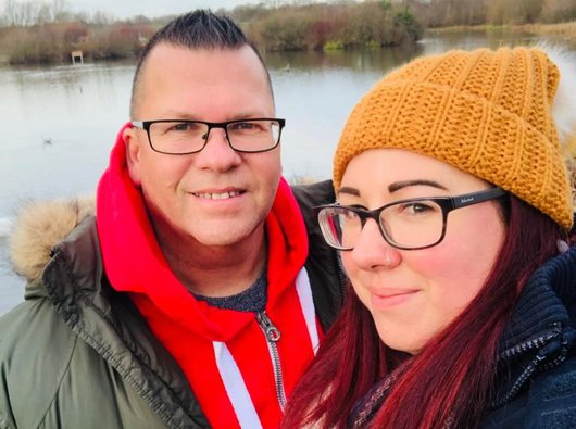 Mart and Kayleigh on a country walk in winter time