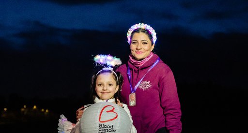 Walk of Light 2024 Blood Cancer UK Supporters hosting a lantern in the dark