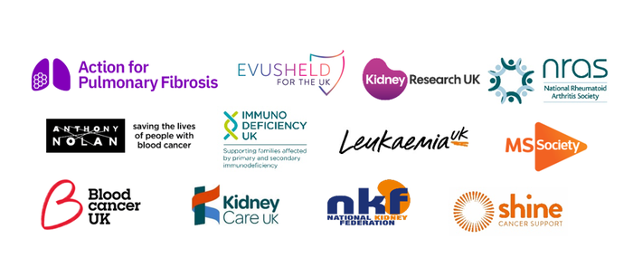 11 logos of charities who wrote to UKHSA to urge them to reconsider pausing the ONS Covid-19 survey.