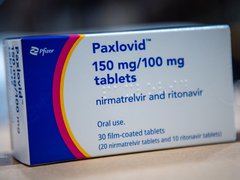 A pack of Paxlovid tablets, for treating severely immunosuppressed people who test positive for covid-19