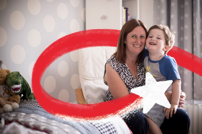 Hugo and mum, Lisa, with a Christmas star.