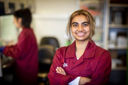 Researcher in Blood Cancer UK jacket