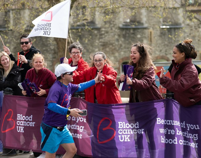 Runner going past the Blood Cancer UK Cheerpoint