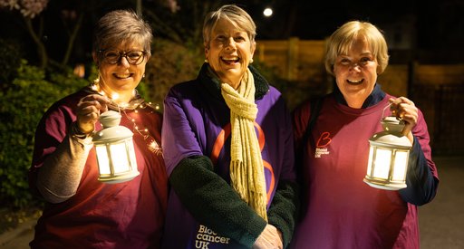 Three women taking part in Walk of Light