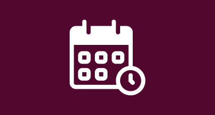 A simple graphic of a calendar and clockface, representing waiting before treatment