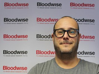 Mat Davis talks more about how he is helping Bloodwise. Bloodwise back drop behind Mat.